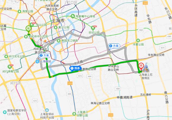 虹橋賓館駕車到迪士尼線路